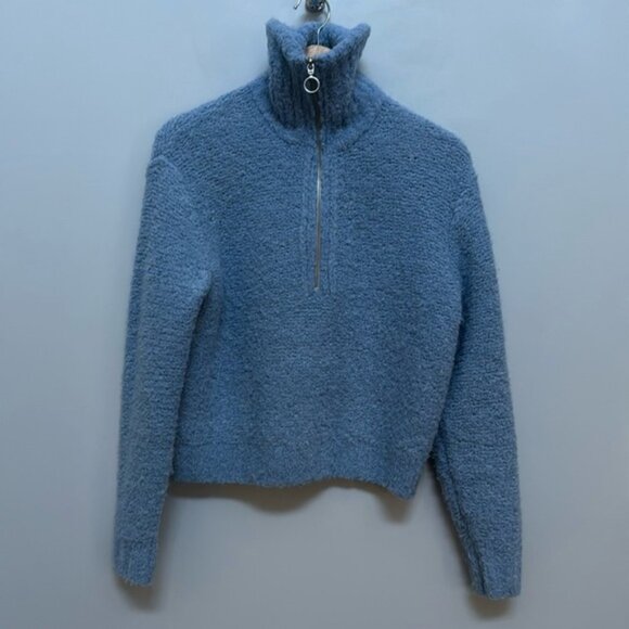 Aritzia Wilfred Free Blue 1/2 Zip Pullover Gwynneth Sweater Size XS - Picture 2 of 7